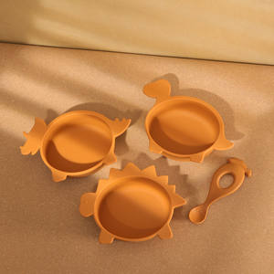 Nouvelle conception, ensemble de bols en silicone de qualité alimentaire classique en forme de dinosaure, bol d'alimentation pour bébé, cuillère, stégosaure, brachiosaure, repas pour enfants - Product Image 2