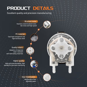 Bomba microperistáltica eléctrica LEFOO 35-280MLml/min con Motor de engranaje cepillado CC para llenado de succión de transferencia de líquido - Product Image 4