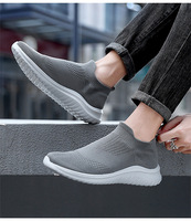 Semelle Tricotage Supérieure Respirante Maille Hommes Noir Marche Mocassins Chaussette Baskets Chaussures pour Homme Mocassins Noirs
