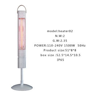 Chauffage infrarouge électrique autonome 1500W, étanche IP65, télécommande tactile, écran LCD, en aluminium anodisé, pour terrasse - Product Image 3