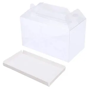 Treat Favor Boxes Plastic Gable Boxes Clear Plastic with Insert for Wedding,party,baby Shower , in Pack of 25pcs Food PET Accept