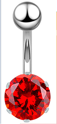red with top silver ball