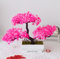 Huaien – Nouveau ensemble de fleurs artificielles créatives en plastique, comprenant un pin nuageux et une plume de prunier à quatre branches, pour la maison et l'intérieur/extérieur