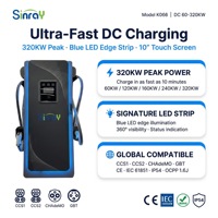 Station de recharge intelligente pour véhicules électriques DC 60KW 120KW 320KW avec écran tactile 10 pouces, double connecteur CCS1 CCS2 CHADEMO GBT, OCPP 1.6J, WiFi, 4G, RFID, IP54