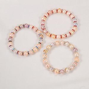 Zhuji Shanxia Lake Women's True Pearl <b>Bracelet</b> with <b>Elastic</b> Band Drill Ring Colorful Wholesale Personal Gift Set Danshui Style - Product Image 3