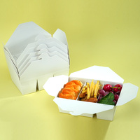 Boîte d'emballage alimentaire à emporter biodégradable personnalisée en usine, boîte à lunch jetable en papier à 3 compartiments pour restaurant