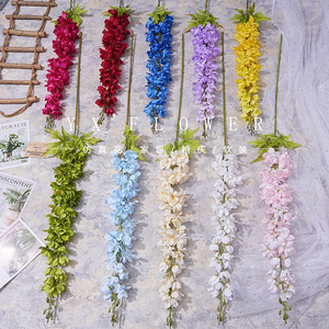 Flor Artificial de Larkspur Yixuan, Tallo Único, Seda, Colores Mezclados, Decoración para Bodas, Decoración para el Hogar DIY - Product Image 5
