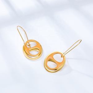 Pendientes de Aro de Acero Inoxidable con Diseño de Nariz de Cerdo Grande y Pequeña, Color Marrón, Joyería para Mujer - Product Image 3