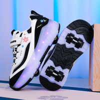 Chaussures de Patins à Roues Alignées Lumineuses à LED pour Adultes et Enfants 2 en 1, 4 Roues, Vitesse, Extérieur, Professionnel, Vente en Gros