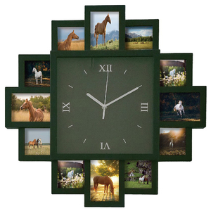 20 Inches Big Size Modern Home Decoration Plastic Custom Photo Frame Wall Clock Pendule