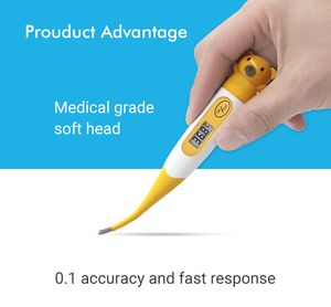 Termometer bayi Digital anti air, termometer Digital, anti air, ketiak, Alarm demam, termometer bayi Digital, ujung fleksibel, cepat, akurat, Digital - Product Image 3