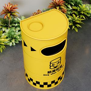 Industrieller Wind-Eisen-Mülleimer für Milchteeläden, Kindergärten, den Außenbereich, moderner Ölfass-Feuerlösch-Hydranten-Aufbewahrungseimer für Hotelküchen - Product Image 4