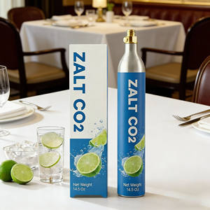 أسطوانة ألومنيوم لثاني أكسيد الكربون بسعة 0.6 لتر صالحة للاستخدام الغذائي لصانعات الصودا وآلات المياه الغازية - Product Image 3