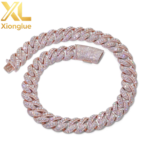 Chaîne cubaine en cuivre et zircon de 22 mm de large pour hommes et femmes, plaquée rhodium, style Hiphop Rock, géométrique, pour fiançailles, fête, mariage, cadeau, collier - Product Image 4
