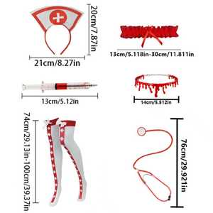 PESENAR Sexy biancheria da <span class=keywords><strong>infermiera</strong></span> per donna Set di Lingerie Roleplay da <span class=keywords><strong>infermiera</strong></span> abiti Cosplay con Tie Top e Mini gonna plissettata - Product Image 2