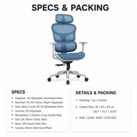 Chaise de bureau exécutive de luxe à dossier réglable en maille, design moderne, ergonomique, pivotante, accoudoirs 4D, multifonction, soutien lombaire, pour salle à manger
