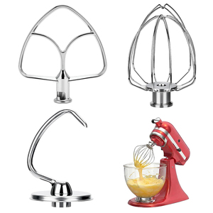 Kit de Accesorios de Acero Inoxidable de 3 Piezas para Batidoras <span class=keywords><strong>KitchenAid</strong></span> de Cabezal Inclinable de 4.5-5QT, Incluye Batidor de Varillas, Batidor Plano y Gancho Amasador, Apto para Lavavajillas - Product Image 1