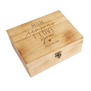 Caja de Recuerdos de Madera Grabada con Láser Multifuncional Hecha a Mano con Tapa con Bisagras para Mamá - Regalo para el Día de la Madre - Product Image 1