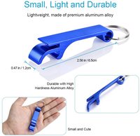 Décapsuleur de bouteilles de bière portable avec logo personnalisé, ensembles de bar au design carré simple, en alliage d'aluminium coloré, mini porte-clés de poche