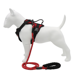 Adjustable Padded Nylon Dog <b>Harness</b> Red <b>Black</b> Buckle Closure Simple Style for Medium Dogs - Product Image 6