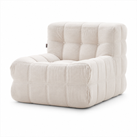 Canapé simple matelassé en velours côtelé blanc crème, style nordique moderne, confortable, imperméable, compressé sous vide, pour chambre à coucher