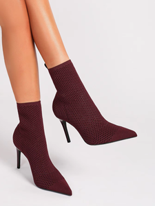 Stivali in Maglia da <span class=keywords><strong>Donna</strong></span> Moda 2025, Punta Affusolata, Tacco Alto, Plateau, per Estate Autunno Inverno, Traspiranti, Stile Cowboy, Collezione A/W - Product Image 6