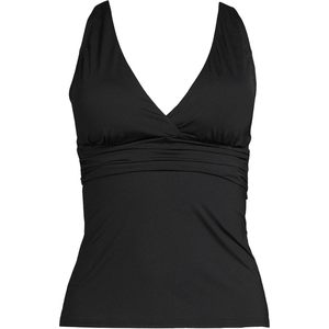 Women's V-Neck Plunge Tankini Top With Twist Detail Black Spandex Polyester <b>Bikini</b> Set - Product Image 3