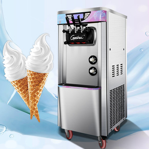 Machine à glaces à service mou commercial <span class=keywords><strong>Goshen</strong></span> 220V 25 litres par heure, corps en acier inoxydable, sur pied - Product Image 1