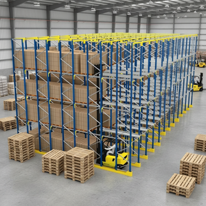 Estantes de Paletização Personalizadas em Aço Laminado a Frio com Pintura Eletrostática Azul-Laranja-Vermelha, Estantes de Armazenamento Pesadas para Paletes - Product Image 2