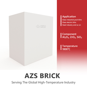 อิฐทนไฟ AZS แบบหล่อหลอมผสม คอรันดัม ซิรโคเนีย ของ KERUI สำหรับเตาเผาแก้ว - Product Image 6