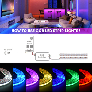 Tira de LED COB RGBIC Flexible sin Puntos de 5V CC para Iluminación Lineal de Techo, Gabinetes y Habitaciones - Product Image 3