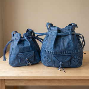 Handmade Genuine Leather Backpack With Drawstring Closure Classic Style Unisex Travel <b>Bag</b> Durable Soft Handle - Product Image 3
