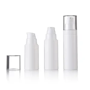 Wholesale Cream Emulsion Bottle Plastic Airless Pump Bottle White Essence Plastic Vacuum Bottle