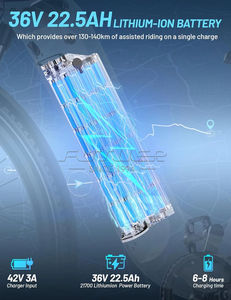 <span class=keywords><strong>Vélo</strong></span> de ville électrique ONESPORT 27,5 pouces 36V 22,5Ah 7 vitesses, autonomie 90 km, moteur roue arrière, stock UE - Product Image 2
