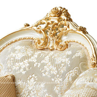 Canapé d'angle classique de luxe de style français 2 places Cadre en bois royal Tissu pour usage domestique Meubles de salon