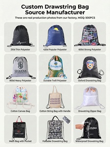 Sac à dos de rangement personnalisé en polyester noir style streetwear urbain anime avec cordon de serrage et poche zippée sécurisée - Product Image 6