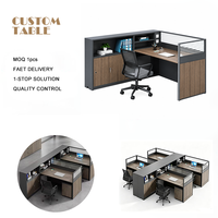 Bureau de travail double face spacieux pour 2 personnes, table de travail commerciale partagée, construction durable, postes de travail