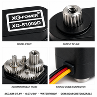 Servomoteur RC Crawler XQ-S1009D 7.7g 3kg Mini Servomoteur Numérique Sans Noyau à Engrenages Métalliques Étanche 7.4V pour Micro Voiture SCX24 Vente en Gros OEM