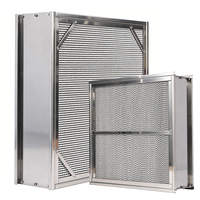 Filtre HEPA personnalisé à haute efficacité H13 H14, cadre en acier inoxydable, média en fibre de verre, séparateur en aluminium, filtres haute température