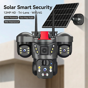 <span class=keywords><strong>Camera</strong></span> Wifi năng lượng mặt trời ngoài trời 12MP ba ống kính, phát hiện hình người, hỗ trợ thẻ SIM 4G, <span class=keywords><strong>camera</strong></span> an ninh năng lượng mặt trời 360 độ, tầm nhìn ban đêm - Product Image 1