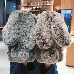 Lông Điện Thoại Trường Hợp Đối Với <span class=keywords><strong>iPhone</strong></span> 15 14 13 12 11 Pro Max Phổ Biến Trong Mùa Đông Ấm Hơn Dài Tai Thỏ Lông Lông Thỏ Vỏ Điện Thoại Di Động - Product Image 1