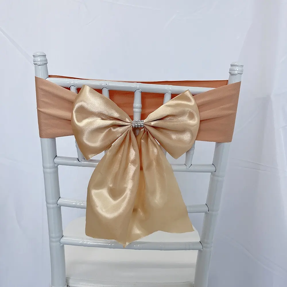 Satin Bow Chair Sashes for Wedding Banquet Party