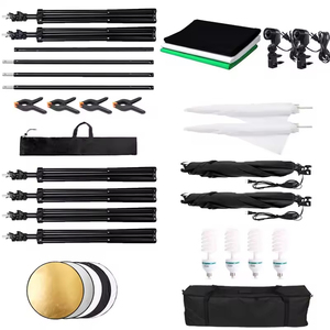 Kit d'éclairage de <span class=keywords><strong>studio</strong></span> <span class=keywords><strong>photo</strong></span> et vidéo 6,5x10 pieds, ensemble de parapluies, boîte à lumière, <span class=keywords><strong>fond</strong></span> de scène, support, réflecteur 5 en 1 de qualité supérieure - Product Image 2
