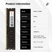 Memoria RAM Original para Juegos de PC y Laptop WALRAM, Venta al Por Mayor de Fábrica, DDR3 4GB 8GB 1600mHz