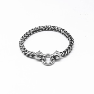 yunnique Wolf Head <b>Chain</b> Bracelet <b>Titanium</b> Steel Unisex Gift Jewelry Geometric Animal Design - Product Image 1