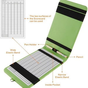 Golf Scorecard Holder PU Leather Golf Performance Scorecard Holder Yardage Holder Cover for Score and Pen - Product Image 1