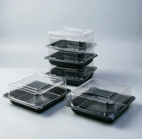 Grande boîte d'emballage jetable en plastique PET transparent pour l'épicerie, les supermarchés, les boulangeries, les pâtisseries, les gâteaux, conteneur de stockage
