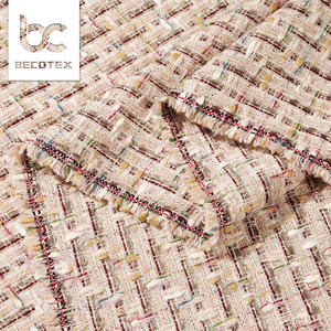 Tissu de robe <span class=keywords><strong>fantaisie</strong></span> en laine tweed jacquard français, couleur cordon, vente chaude 2026 - Product Image 2