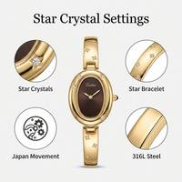 Montre de Luxe Femme Citizen 2026, Étanche 3 ATM, en Acier Inoxydable, Design Ovale 20mm, Mouvement Quartz, Sport et Mode, Charme