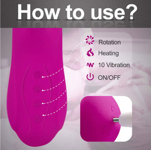Beheizbarer Rabbit-<span class=keywords><strong>Vibrator</strong></span> USB-Aufladbar G-Punkt-Dildo 10 Frequenzen Wasserdicht Klitorale Stimulation Erotikspielzeug für Frauen - Product Image 4